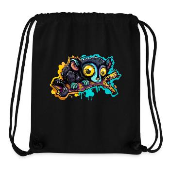 Lémurien noir - Sac à cordon recyclé Stanley/Stella - noir - Devant