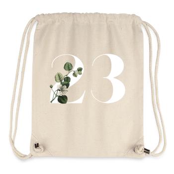 Numéro 23 floral vert -23e anniversaire floral - Sac à cordon recyclé Stanley/Stella - blanc naturel - Devant