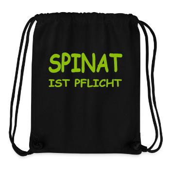 Spinat - Stanley/Stella recycelter Gym Bag - Schwarz - Vorne
