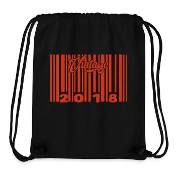 Vintage 2018 born in 2018 7 years bar code anniversair - Stanley/Stella Recycled Gym Bag - black - Front