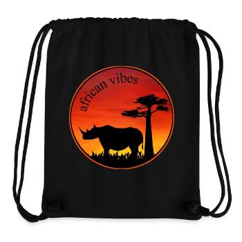 nashorn 1 sonnenuntergang - Stanley/Stella recycelter Gym Bag - Schwarz - Vorne