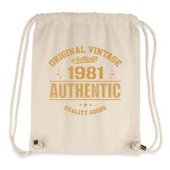 Authentisches 1981 Original 1981 Geburtstagsgeschenk - Stanley/Stella recycelter Gym Bag - Naturweiß - Vorne
