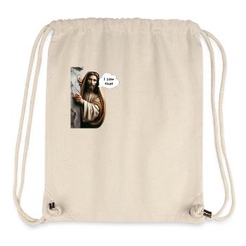 Jesus "I saw that" meme - Stanley/Stella Recycled Gym Bag - natural - Front