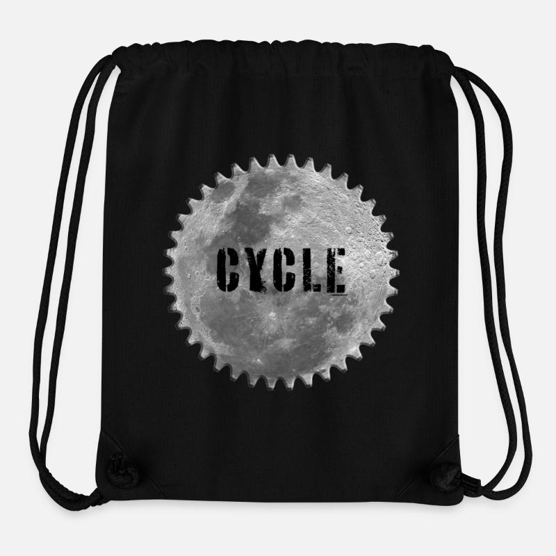 Balade à vélo sur la lune - Sac à cordon recyclé Stanley/Stella - noir