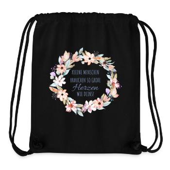 Kleine Menschen brauchen so große Herzen wie deins - Stanley/Stella recycelter Gym Bag - Schwarz - Vorne