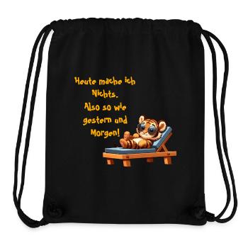Heute mache ich nichts Tiger - Stanley/Stella recycelter Gym Bag - Schwarz - Vorne
