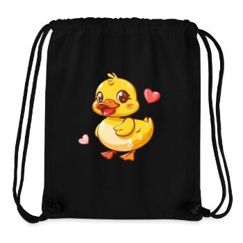 Cute duck with heart - Stanley/Stella Recycled Gym Bag - black - Front