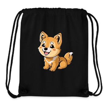 Découvrez le charmant chiot dingo - Sac à cordon recyclé Stanley/Stella - noir - Devant