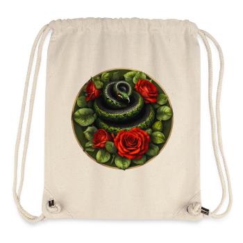Snake and red roses - Stanley/Stella Recycled Gym Bag - natural - Front