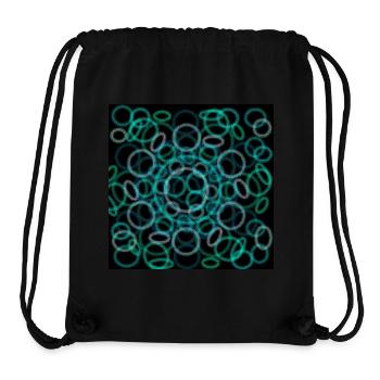 Abstraktes Kreisdesign auf schwarzem Hintergrund - Stanley/Stella recycelter Gym Bag - Schwarz - Vorne