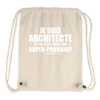 Ich bin Architekt. Was ist deine Superkraft? - Stanley/Stella recycelter Gym Bag - Naturweiß - Vorne