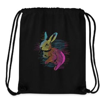 Farbenfroher Hase in retro Streifen - Stanley/Stella recycelter Gym Bag - Schwarz - Vorne