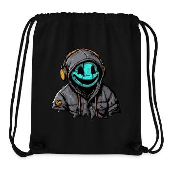rapper mit kopfhörer musik hören - Stanley/Stella recycelter Gym Bag - Schwarz - Vorne