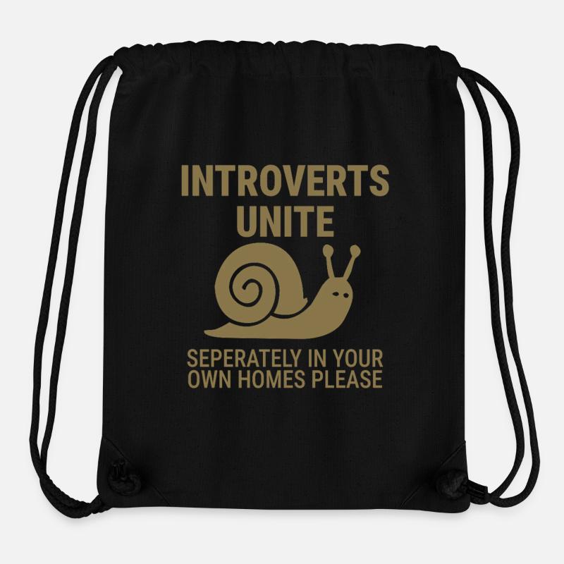 Introvertierte vereint euch! - Stanley/Stella recycelter Gym Bag - Schwarz