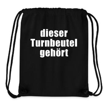 Dieser Turnbeutel gehört - Name eintragen - Stanley/Stella recycelter Gym Bag - Schwarz - Vorne