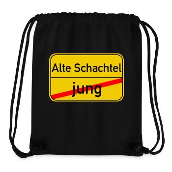 Ortsschild jung - Alte Schachtel - Stanley/Stella recycelter Gym Bag - Schwarz - Vorne
