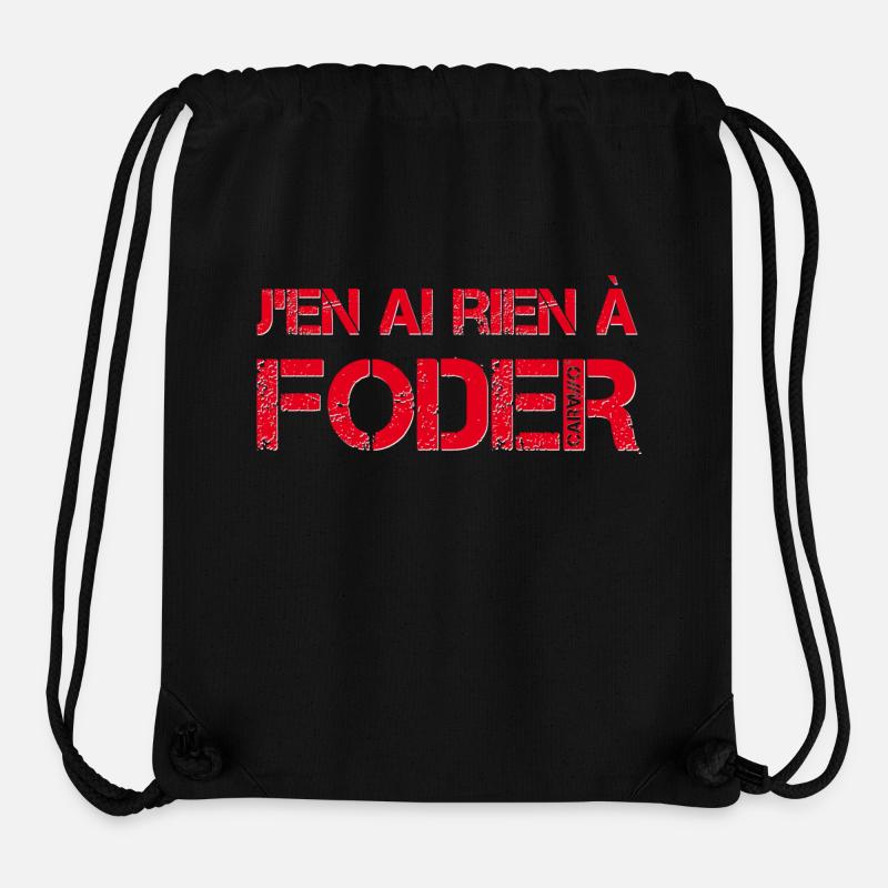 J'en ai rien a foder - Sac à cordon recyclé Stanley/Stella - noir