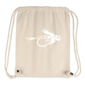 Pêcheur à la mouche Pêcheur Pêcheur Nymphe Poisson Appât - Sac à cordon recyclé Stanley/Stella - blanc naturel - Devant