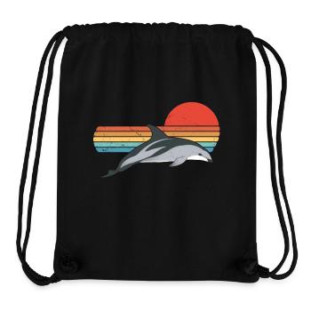 New Zealand Kaikoura Black Dolphin - Stanley/Stella Recycled Gym Bag - black - Front