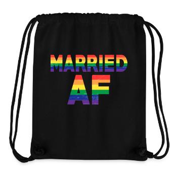 Gay Pride Married AF Equality LGBT Lesbian - Stanley/Stella Recycled Gym Bag - black - Front