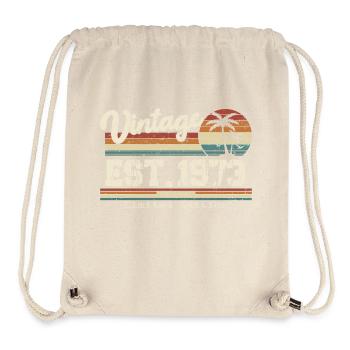 1973 Vintage Millésime anniversaire Retro cadeau - Sac à cordon recyclé Stanley/Stella - blanc naturel - Devant