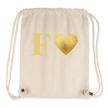 Buchstabe f goldenes Herz - Stanley/Stella recycelter Gym Bag - Naturweiß - Vorne