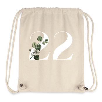 Numéro 22 floral vert -22e anniversaire floral - Sac à cordon recyclé Stanley/Stella - blanc naturel - Devant