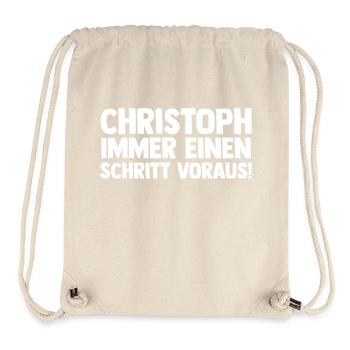 Prénom Chris Christoph - Sac à cordon recyclé Stanley/Stella - blanc naturel - Devant