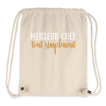 Meilleur chef tout simplement - Sac à cordon recyclé Stanley/Stella - blanc naturel - Devant