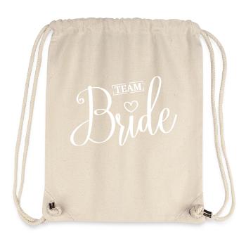 Team Braut Herz Hochzeit - Stanley/Stella recycelter Gym Bag - Naturweiß - Vorne