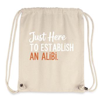 Just here to create an alibi – Funny Desi - Stanley/Stella Recycled Gym Bag - natural - Front