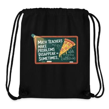 Lustiges Mathelehrer Design Pizza & Probleme lösen - Stanley/Stella recycelter Gym Bag - Schwarz - Vorne