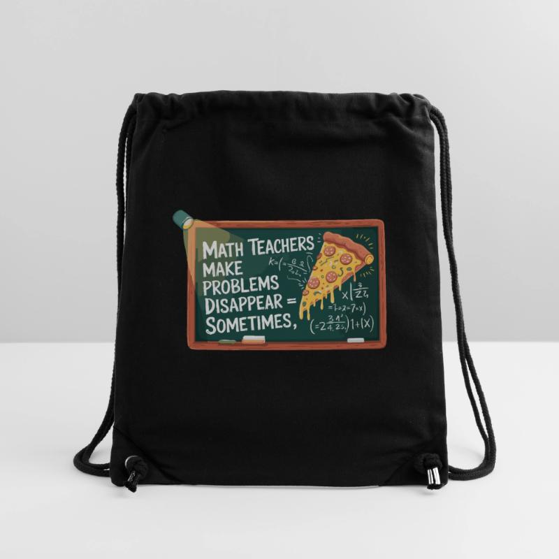 Professeur de mathématiques drôle Conception Pizza et résolution de problèmes Sac à cordon recyclé Stanley/Stella