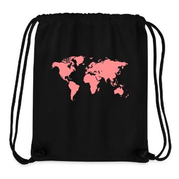 Carte mondiale - Sac à cordon recyclé Stanley/Stella - noir - Devant
