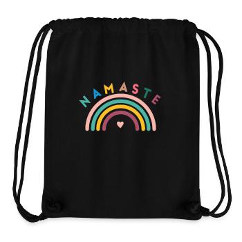Namaste! Regenbogen, personalisierbar - Stanley/Stella recycelter Gym Bag - Schwarz - Vorne