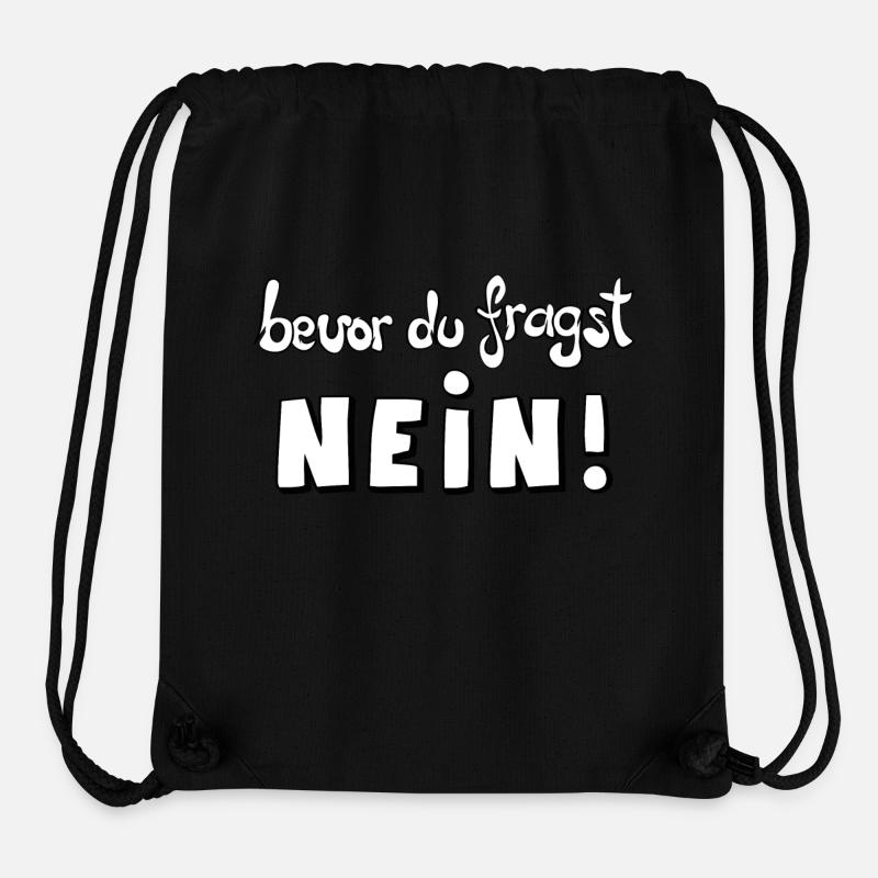 avant de demander NON - Sac à cordon recyclé Stanley/Stella - noir
