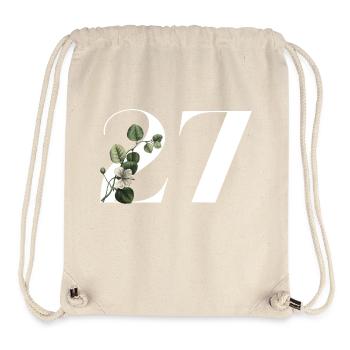 Numéro 27 floral vert -27e anniversaire floral - Sac à cordon recyclé Stanley/Stella - blanc naturel - Devant