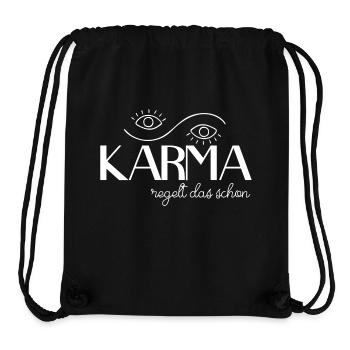 Karma regelt das schon | Spruch - Stanley/Stella recycelter Gym Bag - Schwarz - Vorne