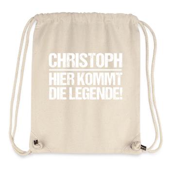Prénom Chris Christoph - Sac à cordon recyclé Stanley/Stella - blanc naturel - Devant