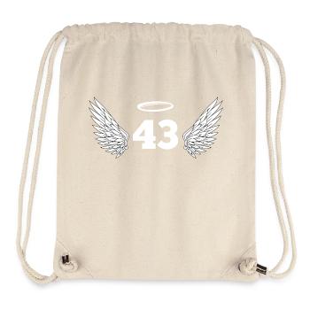 Nummer 43 Engel - Flügel zum 43. Geburtstag - Stanley/Stella recycelter Gym Bag - Naturweiß - Vorne