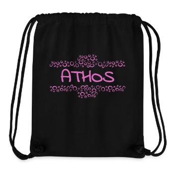 Athos comme prénom - Sac à cordon recyclé Stanley/Stella - noir - Devant