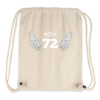 Nummer 72 Engel - Flügel zum 72. Geburtstag - Stanley/Stella recycelter Gym Bag - Naturweiß - Vorne