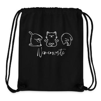 Cat Yoga Drôle - Sac à cordon recyclé Stanley/Stella - noir - Devant