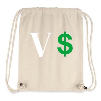 Lettre v dollar - Sac à cordon recyclé Stanley/Stella - blanc naturel - Devant