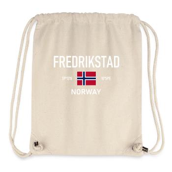 Fredrikstad - Norvège - Coordonnées - Drapeau - Sac à cordon recyclé Stanley/Stella - blanc naturel - Devant