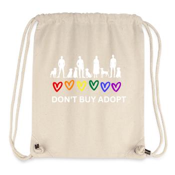 Don't Buy Adopt (Menschen, Haustiere, Herzen) dunkel - Stanley/Stella recycelter Gym Bag - Naturweiß - Vorne