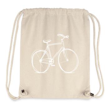 Dessin au trait de vélo - Sac à cordon recyclé Stanley/Stella - blanc naturel - Devant