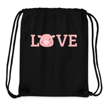 Pig / Farm: Love - Stanley/Stella Recycled Gym Bag - black - Front