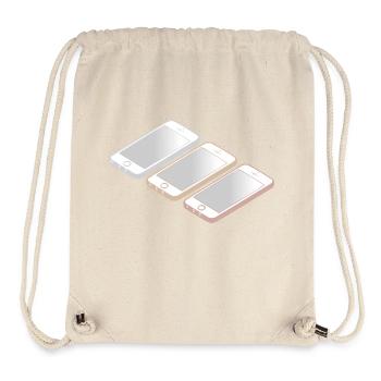 new smart phone - Sac à cordon recyclé Stanley/Stella - blanc naturel - Devant
