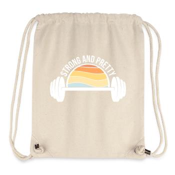 Strong And Pretty Funny Gym Fitness Saying - Stanley/Stella Recycled Gym Bag - natural - Front